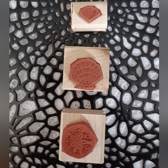 VINTAGE 2000 STAMPIN' UP!  "STIPPLE SHELLS" 3 OF 6 SET - Picture 2 of 7